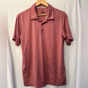 Men’s Feeder stripe polo Medium ADIDAS golf ⛳️ shirt red powerberry